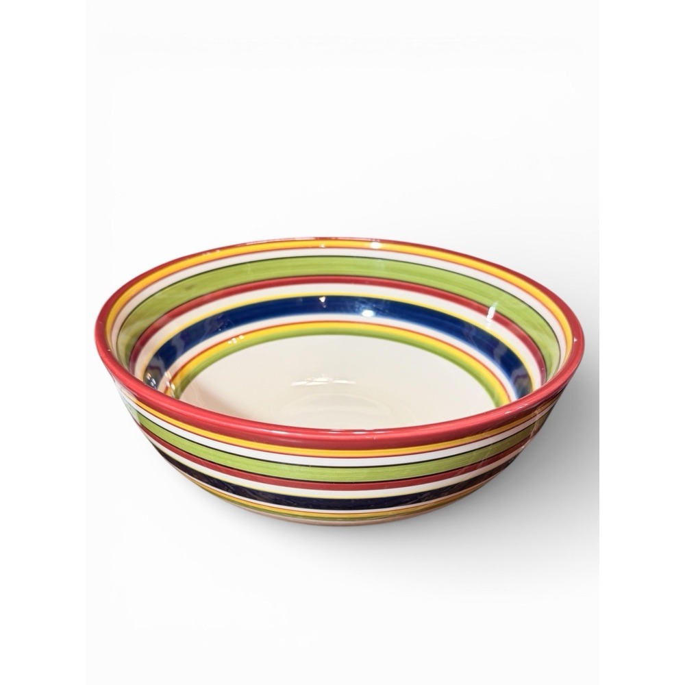 Tabletops Lifestyles Large Lasamba Pattern Hand Painted Serving‎ Bowl